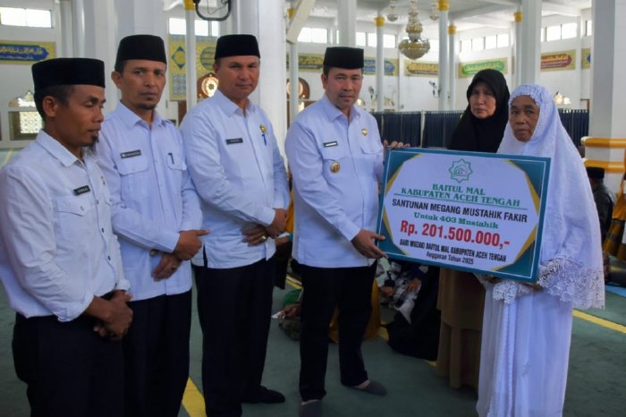 Pemkab Aceh Tengah Salurkan Santunan Rp 806 Juta untuk Mustahiq Jelang Lebaran